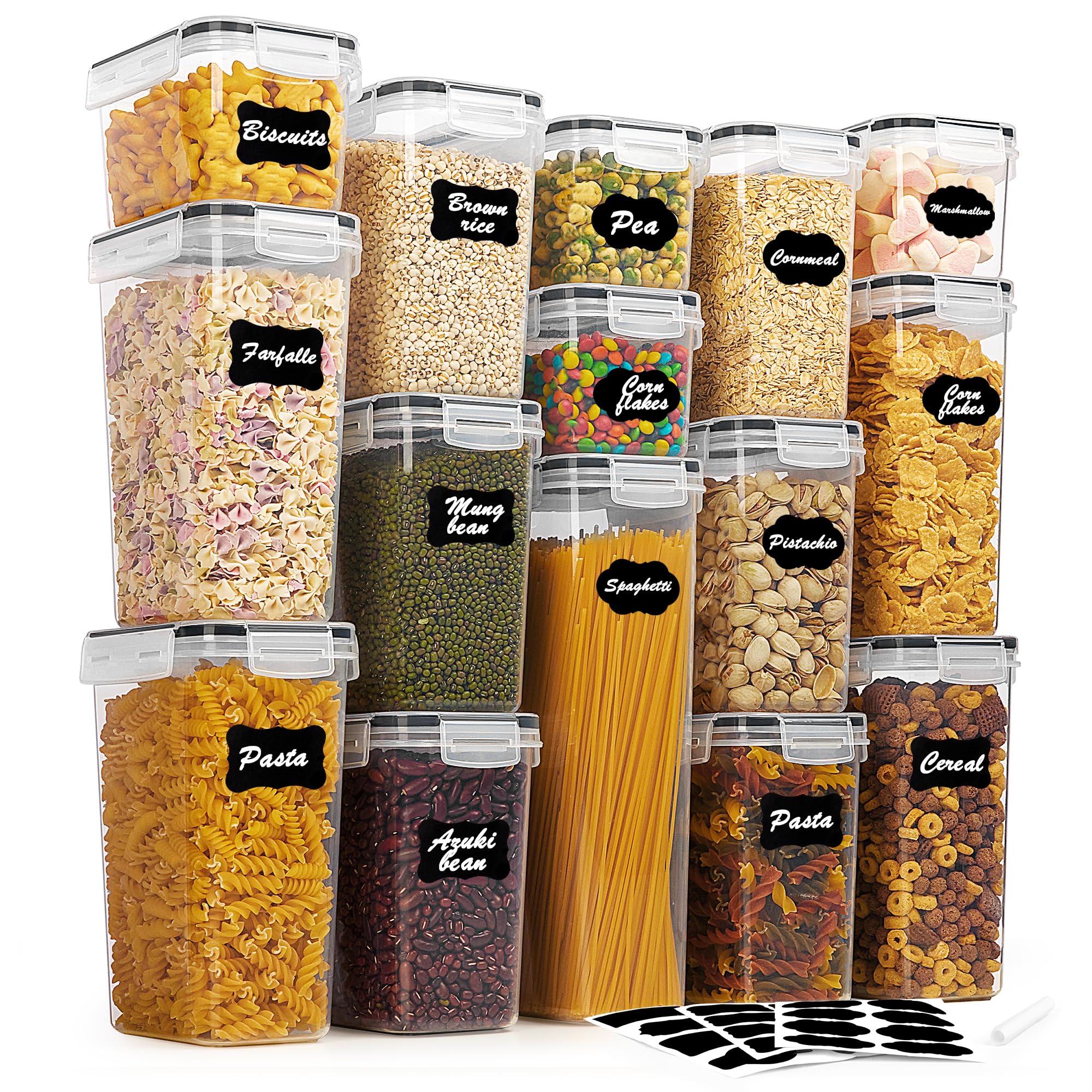 Contenedores De Almacenamiento De Alimentos Vtopmart, 15 Unidades, Sin Bpa, Con Tapas - Venta Internacional.