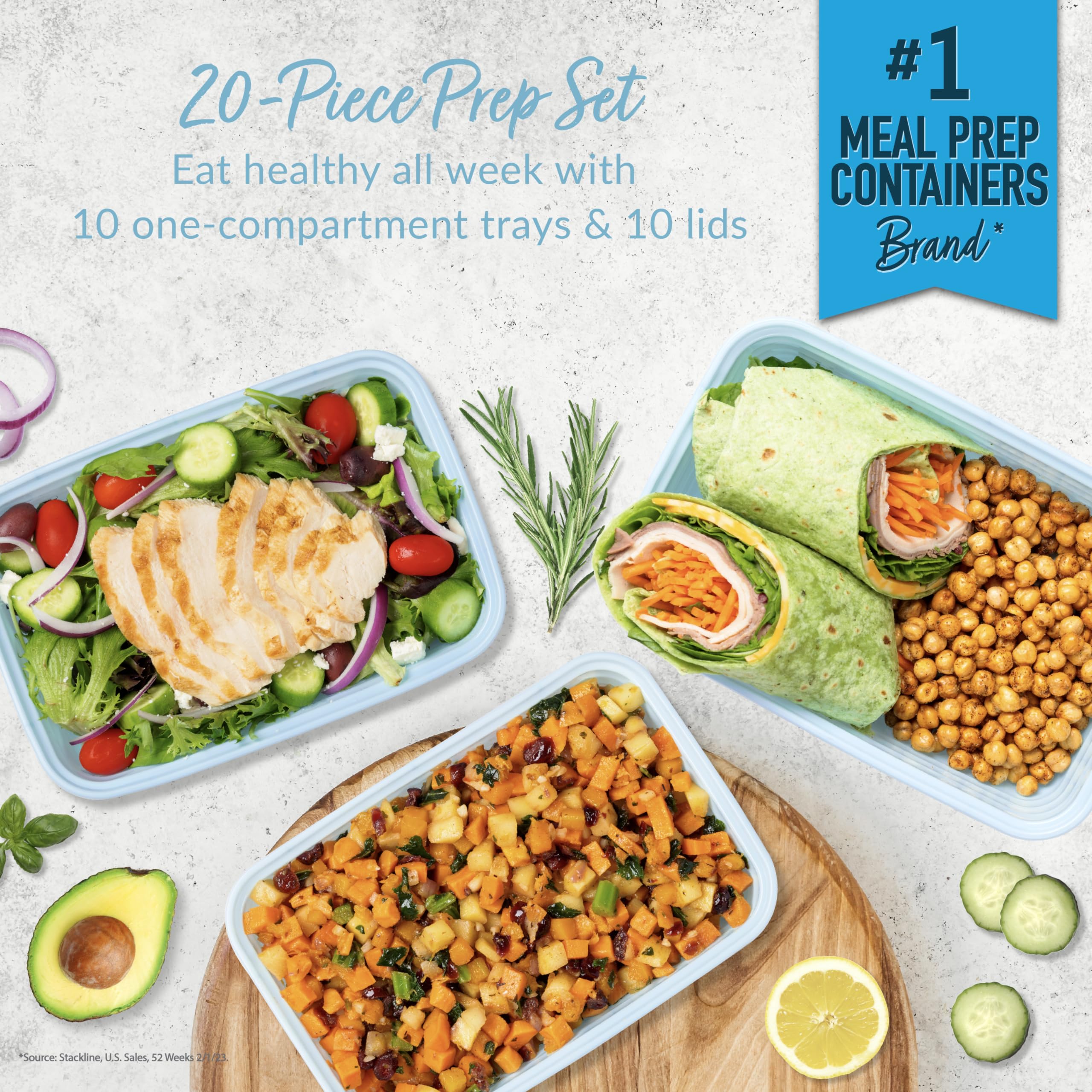 Foto 2 | Recipientes Para Preparación De Comidas Bentgo Prep, Juego De 20 Piezas Con 1 Compartimento - Venta Internacional.
