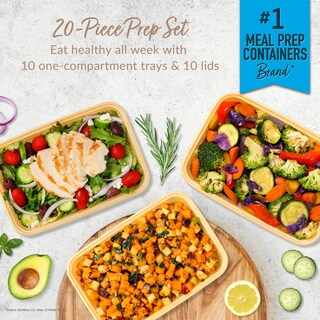 Foto 2 | Recipientes Para Preparación De Comidas Bentgo Prep, 1 Compartimento, 20 Piezas - Venta Internacional.