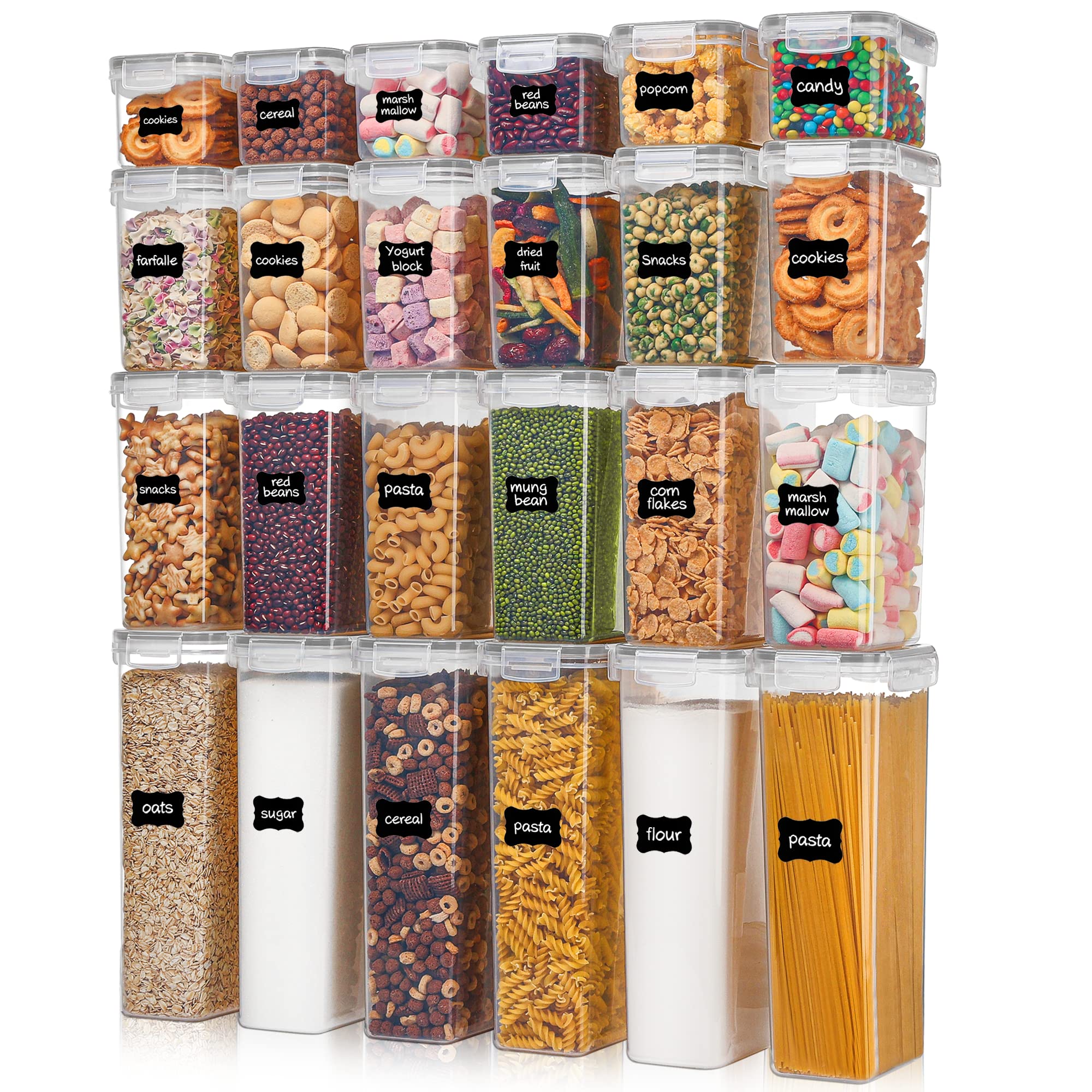 Contenedores De Almacenamiento De Alimentos Vtopmart, 24 Unidades, Sin Bpa, Con Tapas, Color Gris - Venta Internacional.