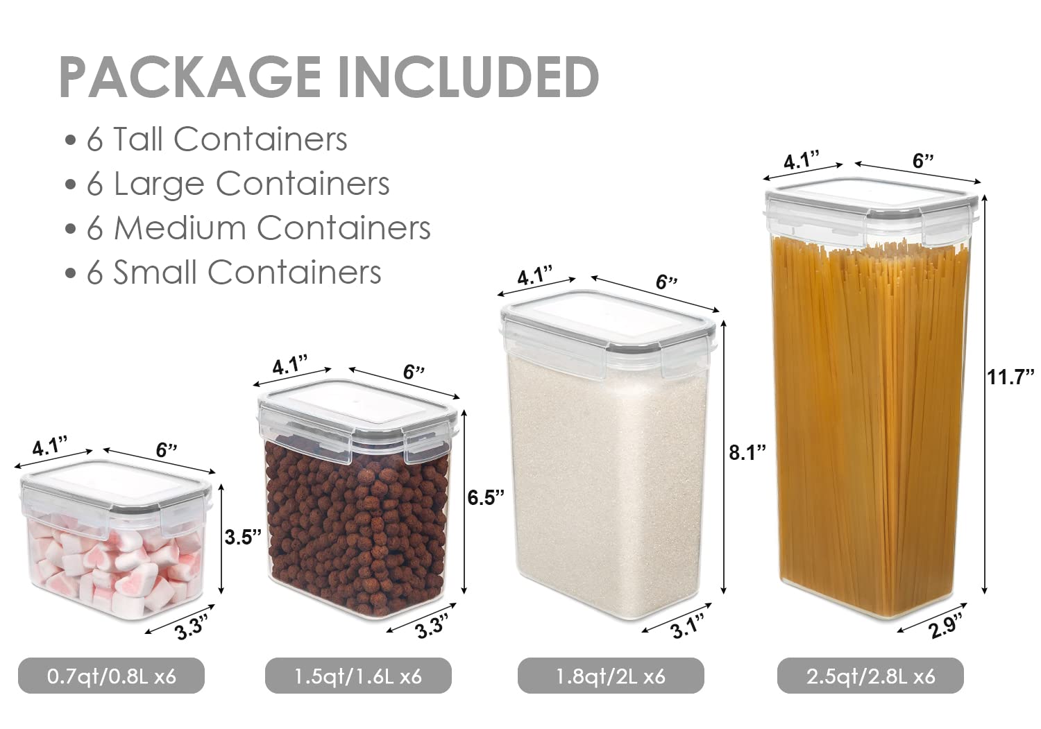 Foto 3 pulgar | Contenedores De Almacenamiento De Alimentos Vtopmart, 24 Unidades, Sin Bpa, Con Tapas, Color Gris - Venta Internacional.