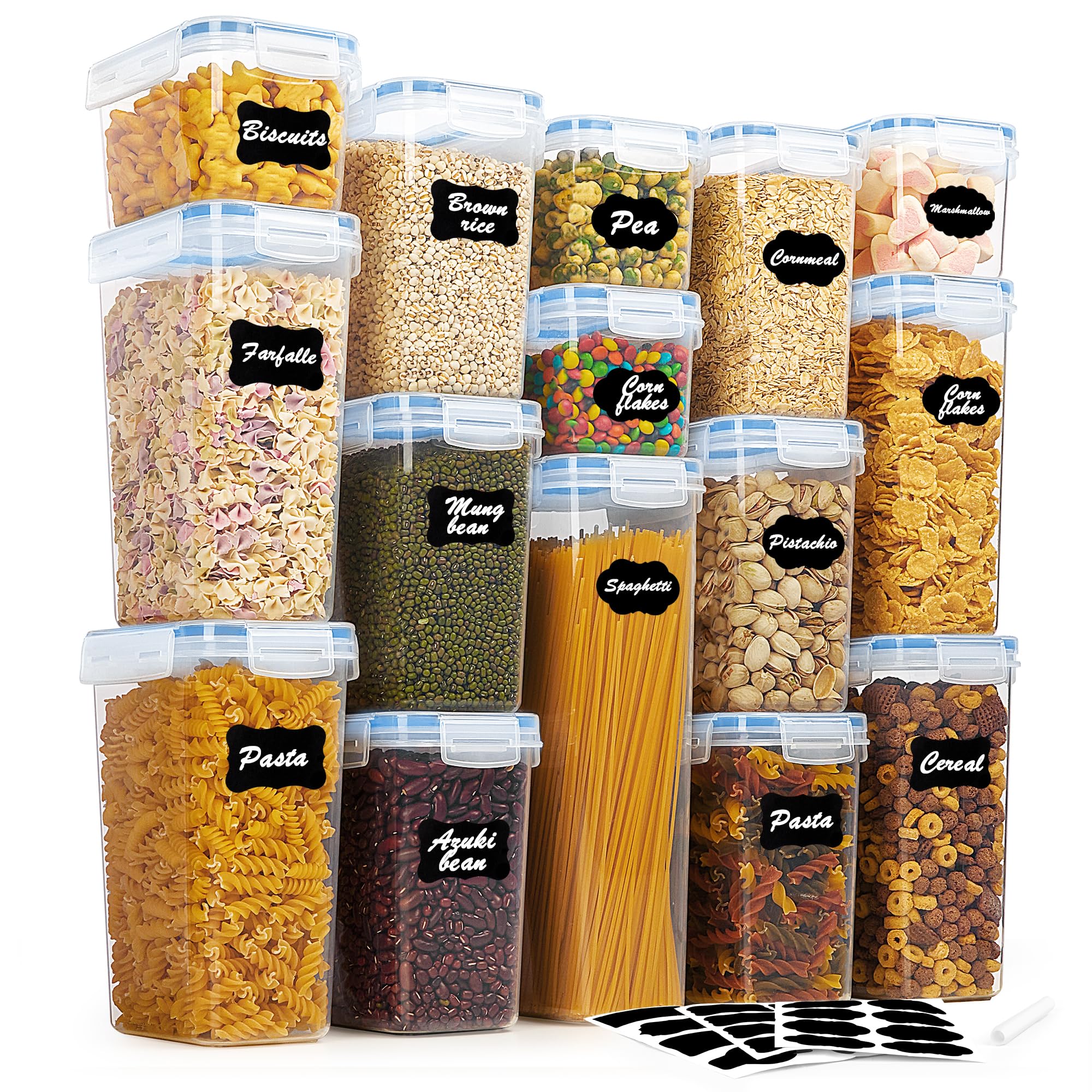 Foto 2 pulgar | Juego De Recipientes De Almacenamiento De Alimentos Vtopmart, 15 Piezas, Sin Bpa, Azul - Venta Internacional.