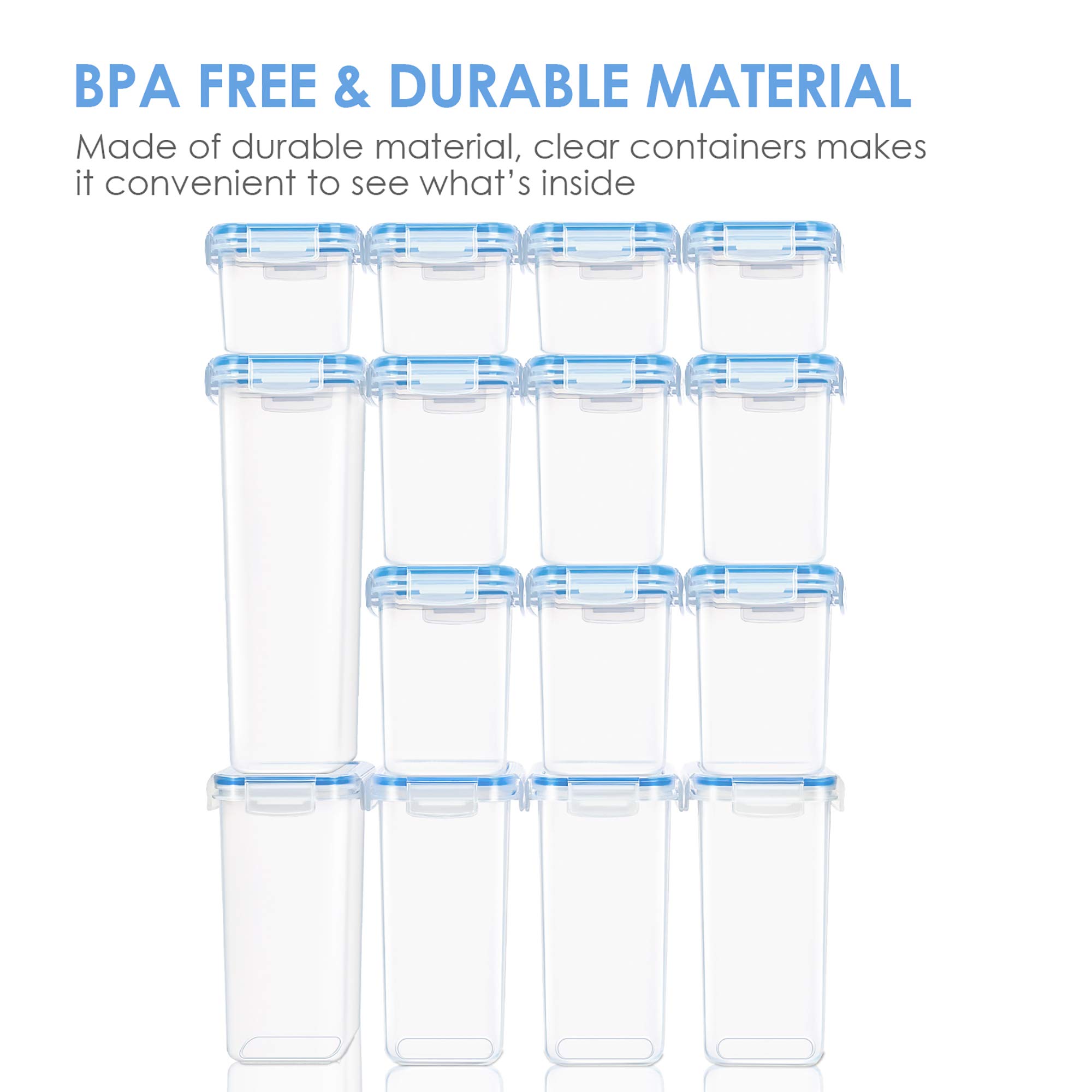 Foto 8 pulgar | Juego De Recipientes De Almacenamiento De Alimentos Vtopmart, 15 Piezas, Sin Bpa, Azul - Venta Internacional.