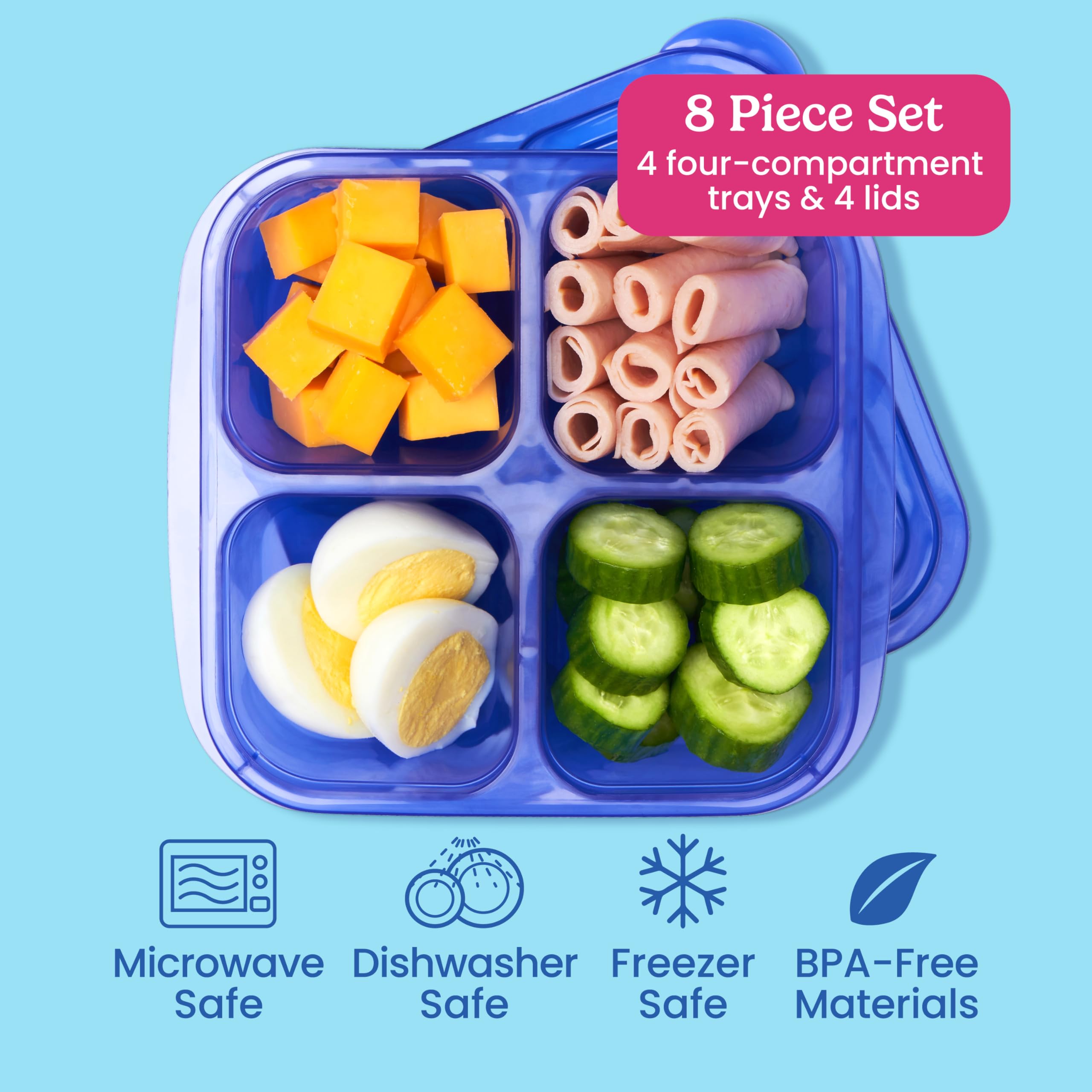 Foto 4 pulgar | Contenedores para Alimentos Bentgo Easyboxes 4 Compartimentos 8 Piezas - Venta Internacional