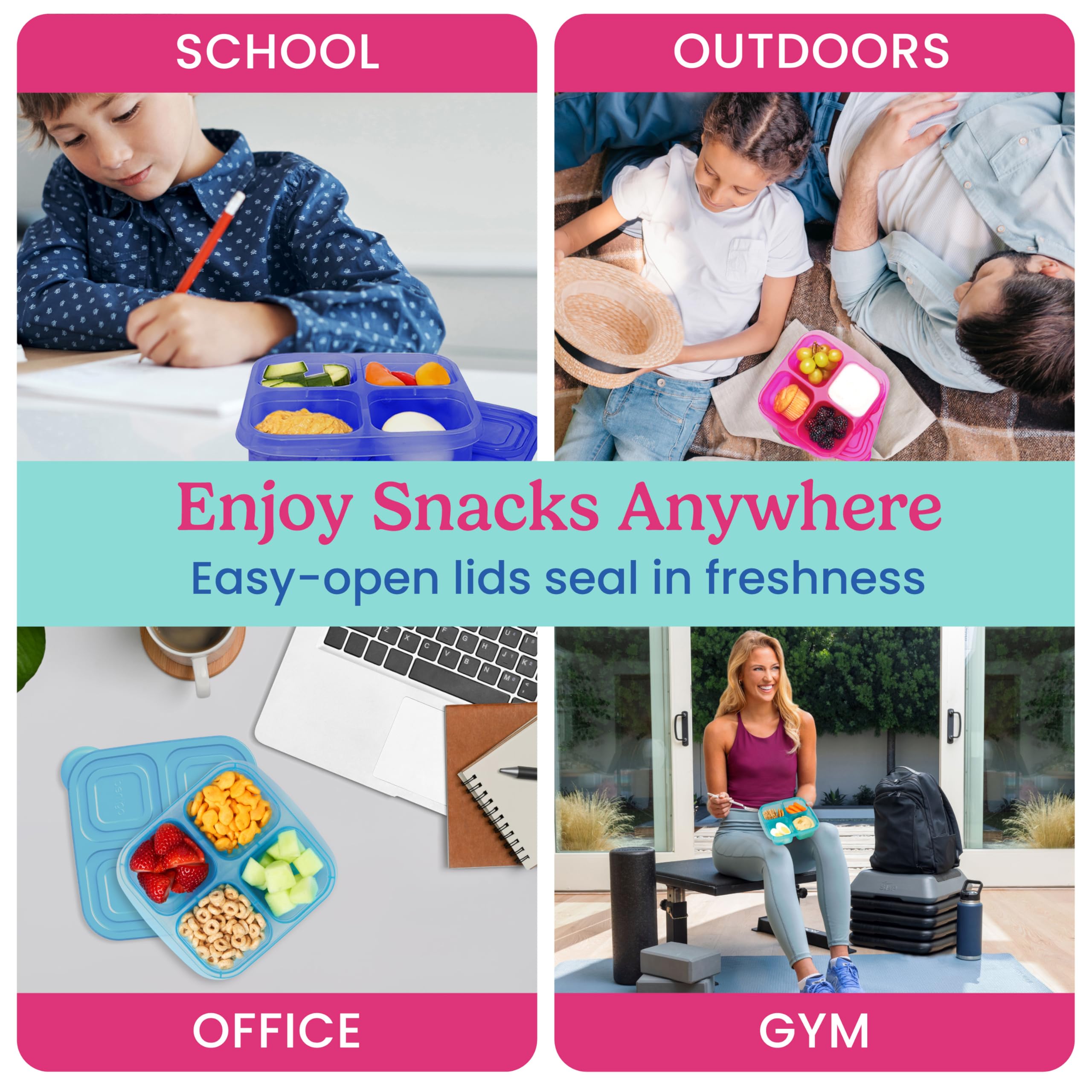 Foto 7 pulgar | Contenedores para Alimentos Bentgo Easyboxes 4 Compartimentos 8 Piezas - Venta Internacional