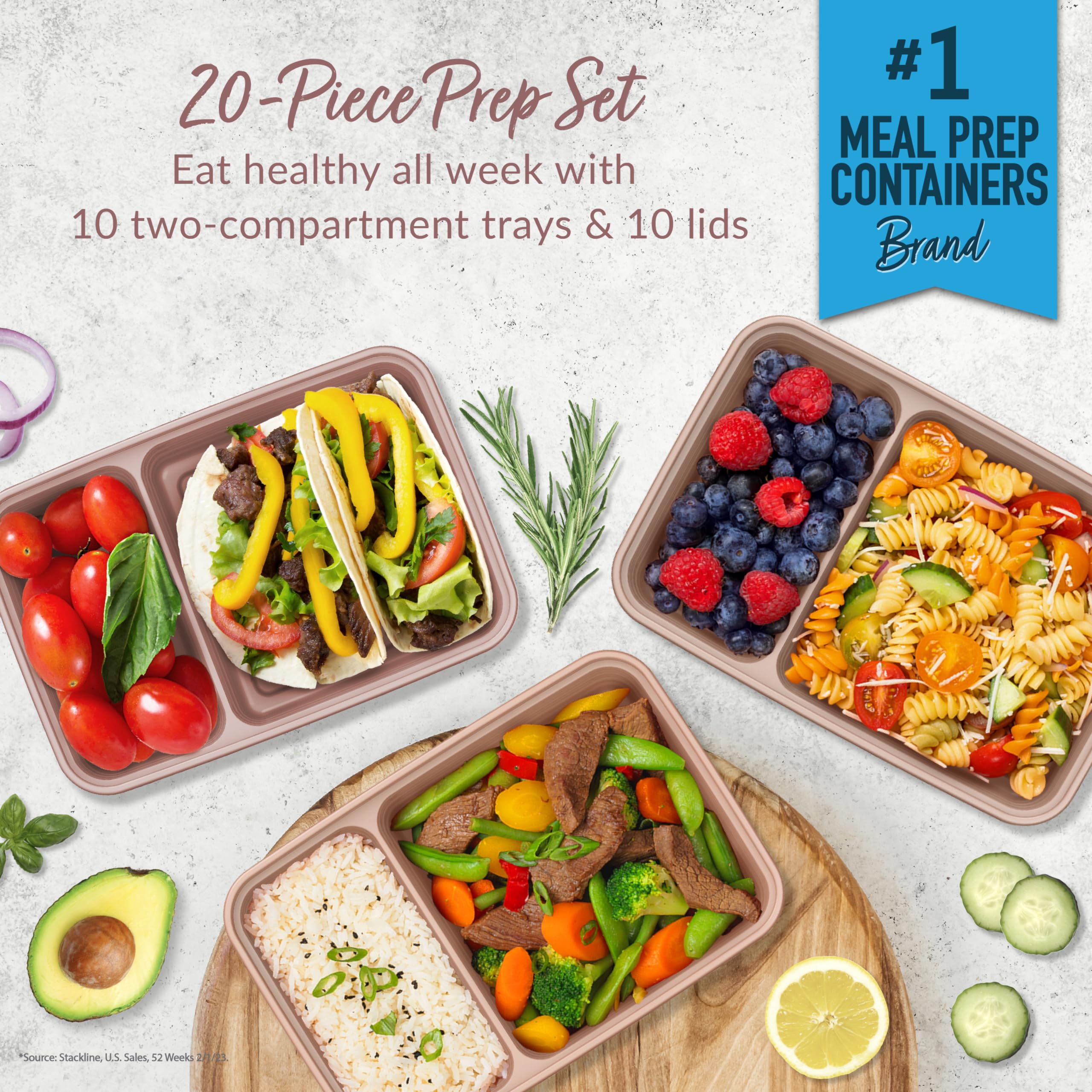 Foto 2 | Recipientes para Alimentos Bentgo Prep 10 Recipientes Sin Bpa Oro Rosa - Venta Internacional