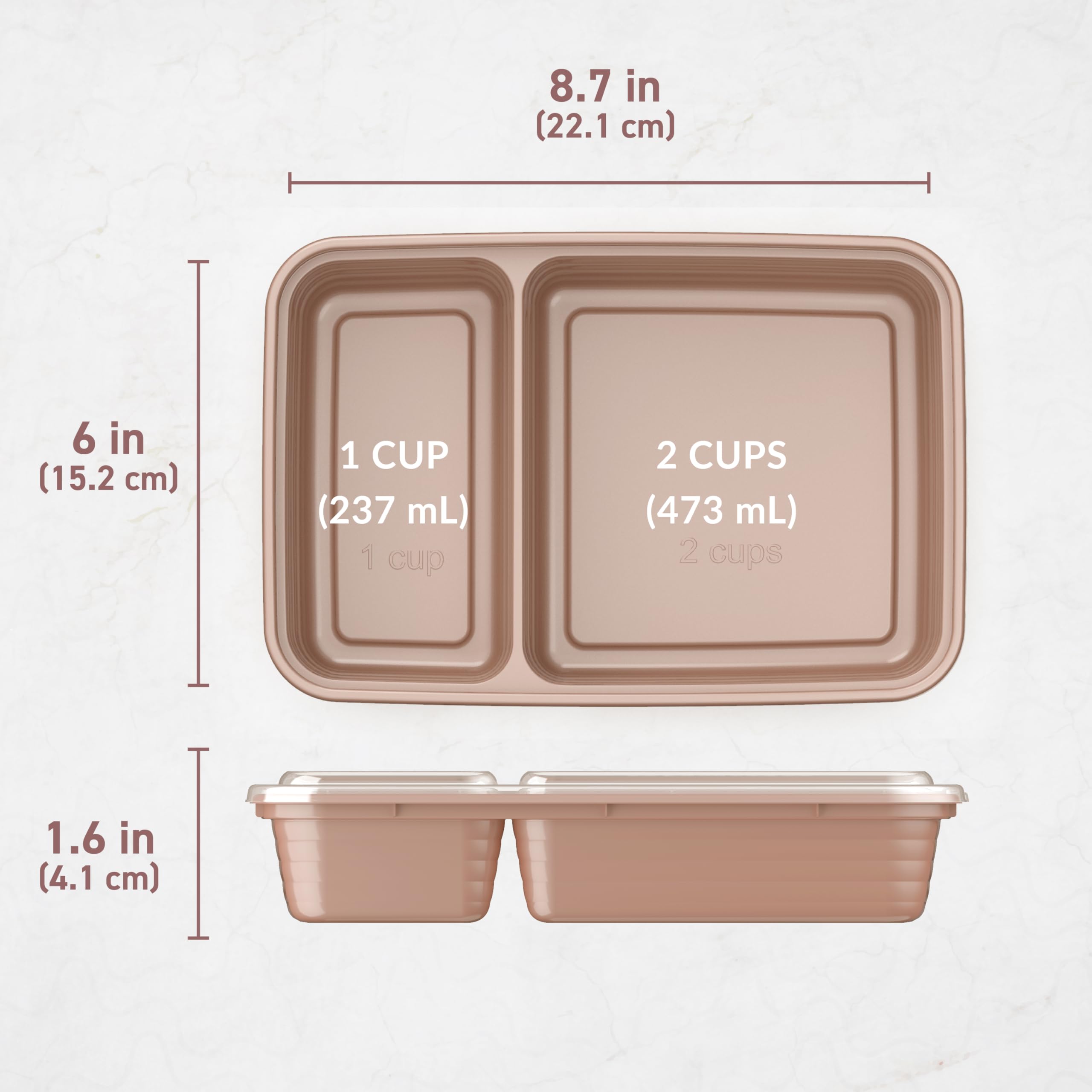 Foto 7 | Recipientes para Alimentos Bentgo Prep 10 Recipientes Sin Bpa Oro Rosa - Venta Internacional
