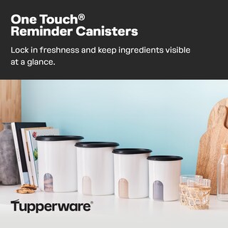 Foto 2 | Bote De Almacenamiento De Alimentos Tupperware One Touch Reminder De 4 Litros, Juego De 4 - Venta Internacional.