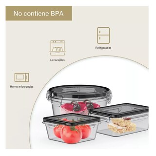 Foto 4 | Contenedores Plásticos Herméticos Lab.g Para Almacenar 16 Piezas Transparentes