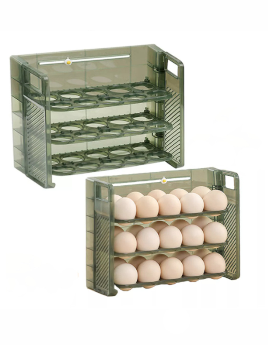Foto 5 pulgar | Organizador De Huevos De 3 Niveles Para 60 Huevos,2pz + Termo Güish Gratis