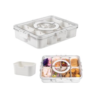 Foto 1 | Caja Aperitivos Portátil Tapa Asa 8 Compartimentos Blanco