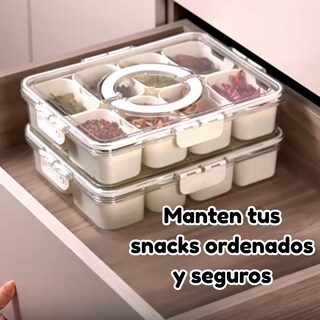 Foto 4 | Caja Aperitivos Portátil Tapa Asa 8 Compartimentos Blanco
