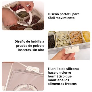 Foto 5 | Caja Aperitivos Portátil Tapa Asa 8 Compartimentos Blanco