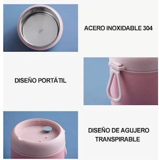 Foto 2 | Lonchera Xtellar Termica Acero Inoxidable De 530ml Incluye Cuchara Color Rosa