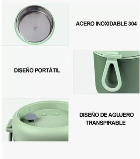 Foto 3 | Lonchera Xtellar Termica Acero Inoxidable De 530ml Incluye Cuchara Color Verde