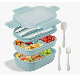 Foto 1 | Box Xtellar Lunch 3 Niveles Topper 1900ml Fiambrera Con Cubiertos