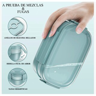 Foto 3 | Box Xtellar Lunch 3 Niveles Topper 1900ml Fiambrera Con Cubiertos
