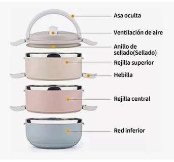 Foto 5 | Toper Xtellar Termico De 3 Pisos Lunch Box Fiambrera Escuela Oficina
