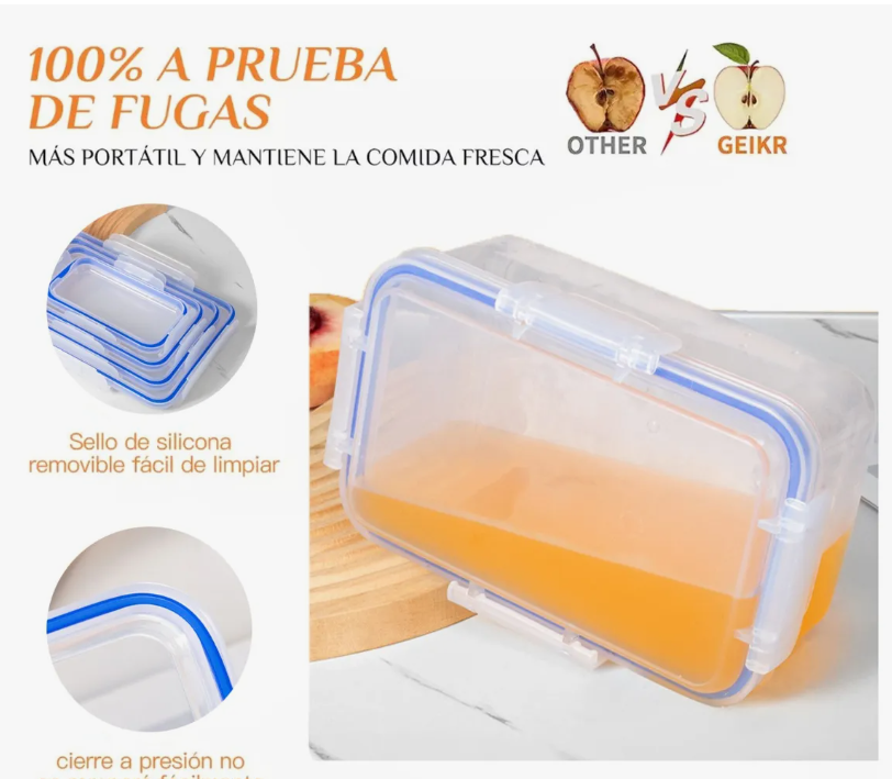 Foto 3 pulgar | Contenedores Xtellar De Almacenamiento Hermético De Cocina, 8 Piezas