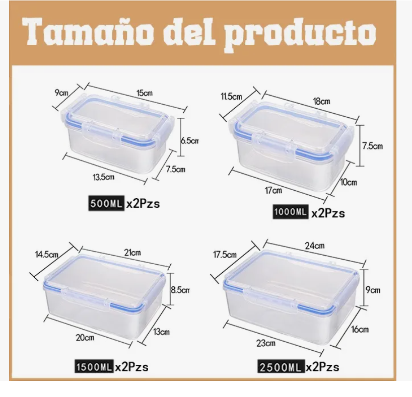 Foto 5 pulgar | Contenedores Xtellar De Almacenamiento Hermético De Cocina, 8 Piezas