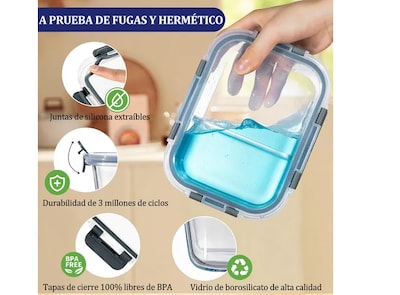 Foto 3 | Contenedores Xtellar Tóper Vidrio Herméticos Recipiente