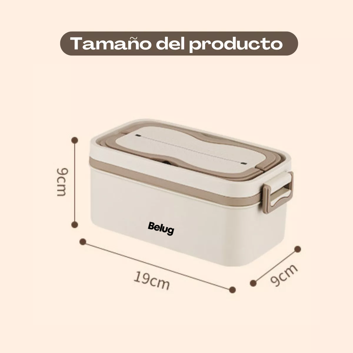 Foto 4 pulgar | Lonchera Aislada De Acero Inoxidable Portátil Belug,  Crema