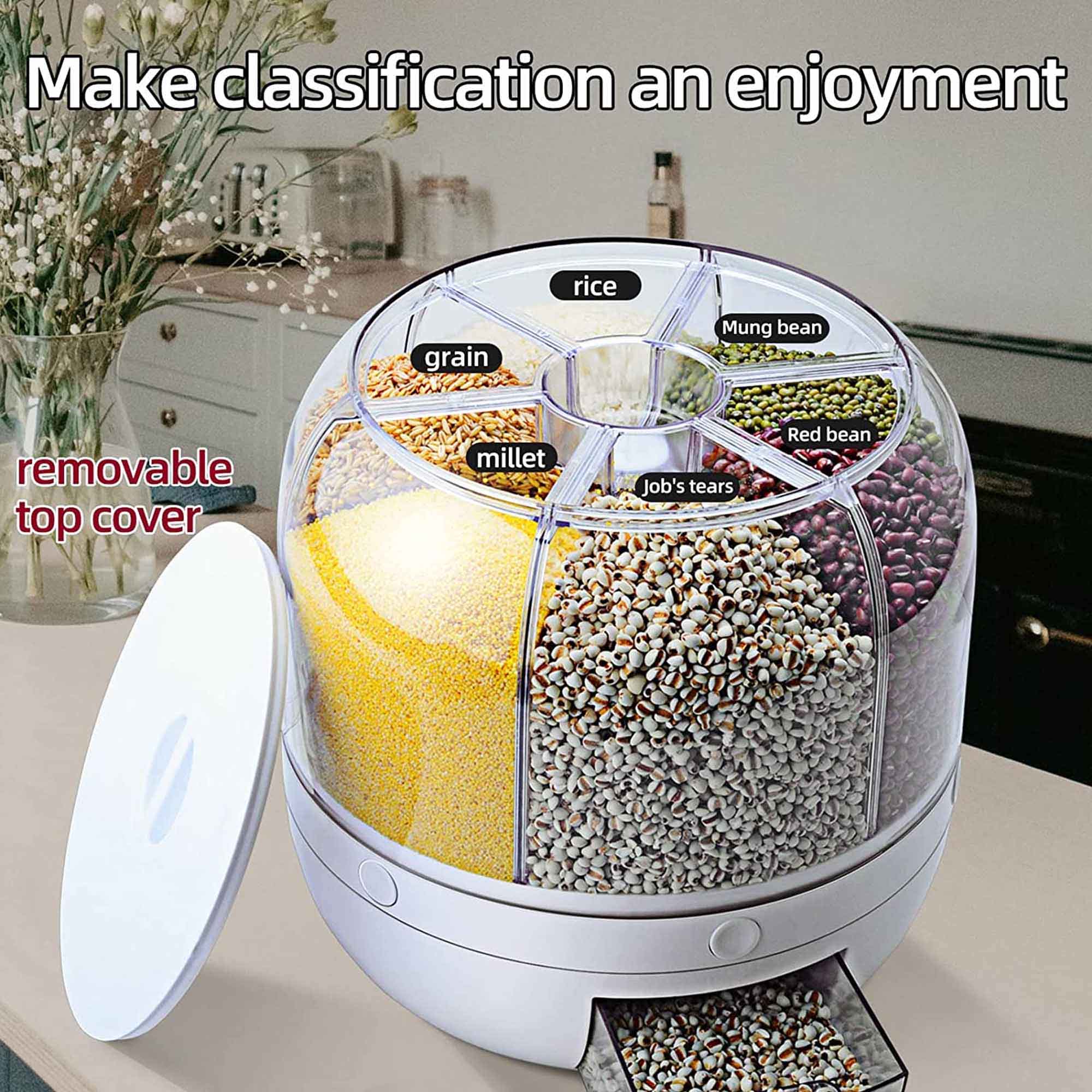 Foto 3 | Dispensador De Semillas Y Cereales Giratorio 6 Espacios Kb39