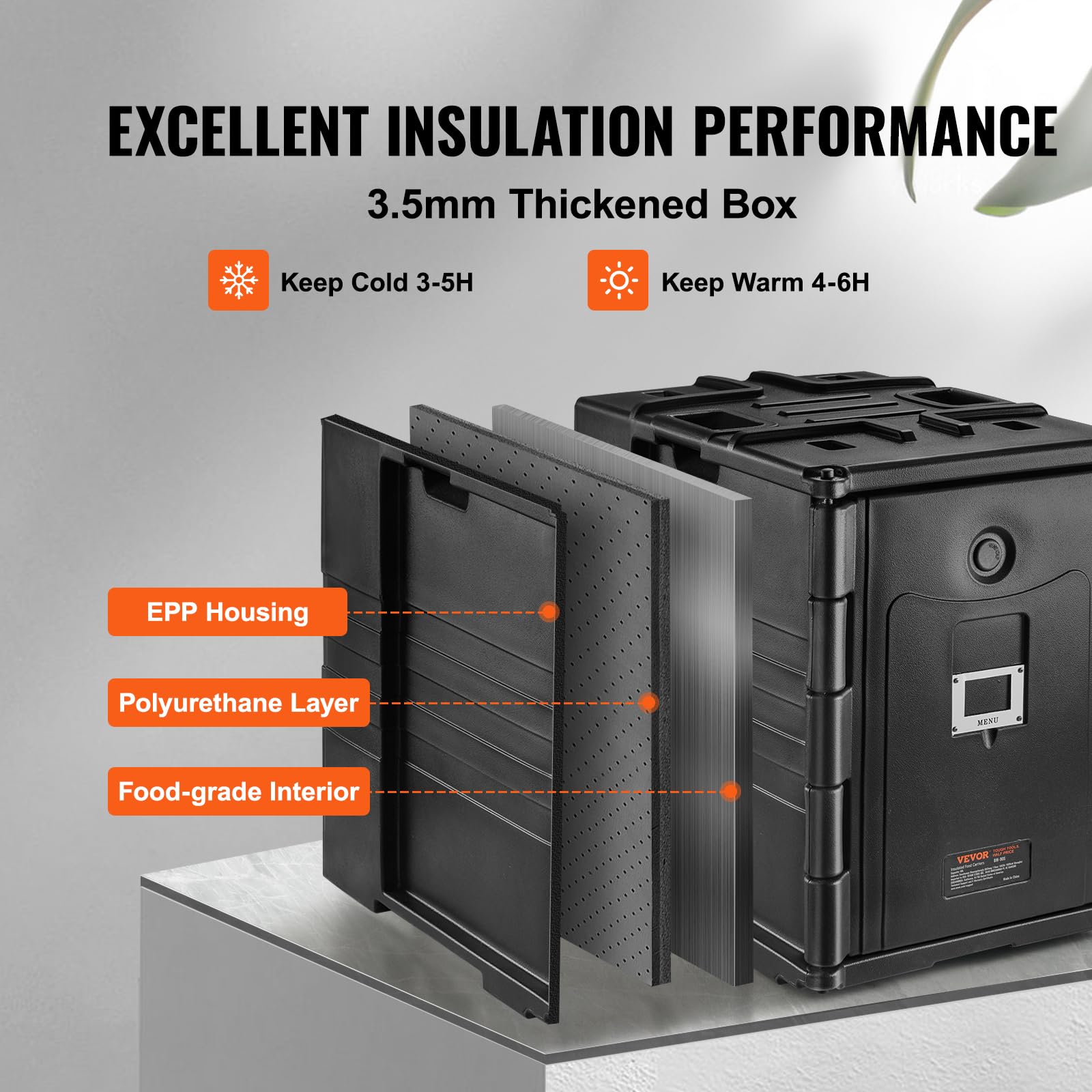 Foto 3 | Caja Caliente Térmica Térmica Vevor De 95 Cuartos De Galón, Color Negro - Venta Internacional.