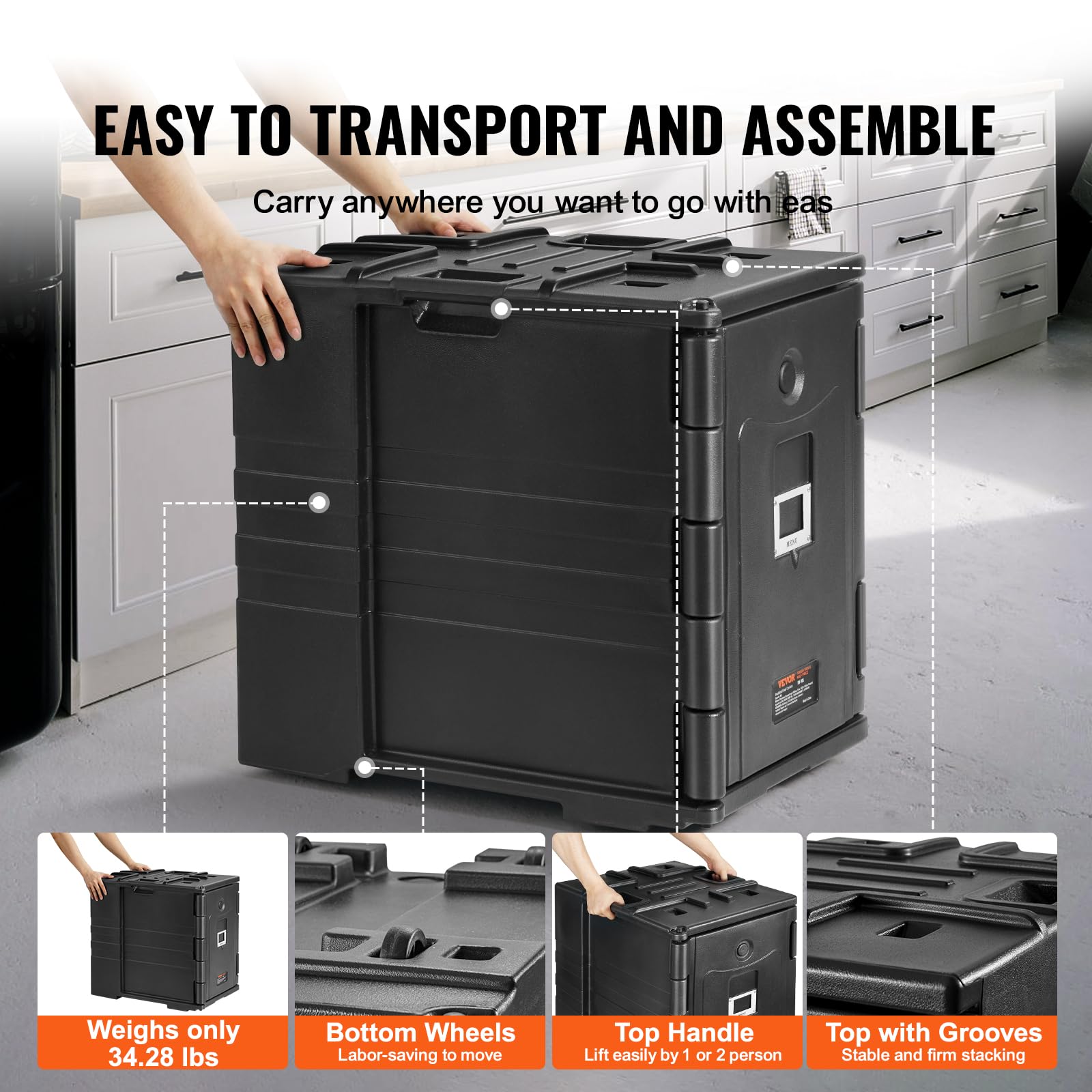 Foto 5 | Caja Caliente Térmica Térmica Vevor De 95 Cuartos De Galón, Color Negro - Venta Internacional.