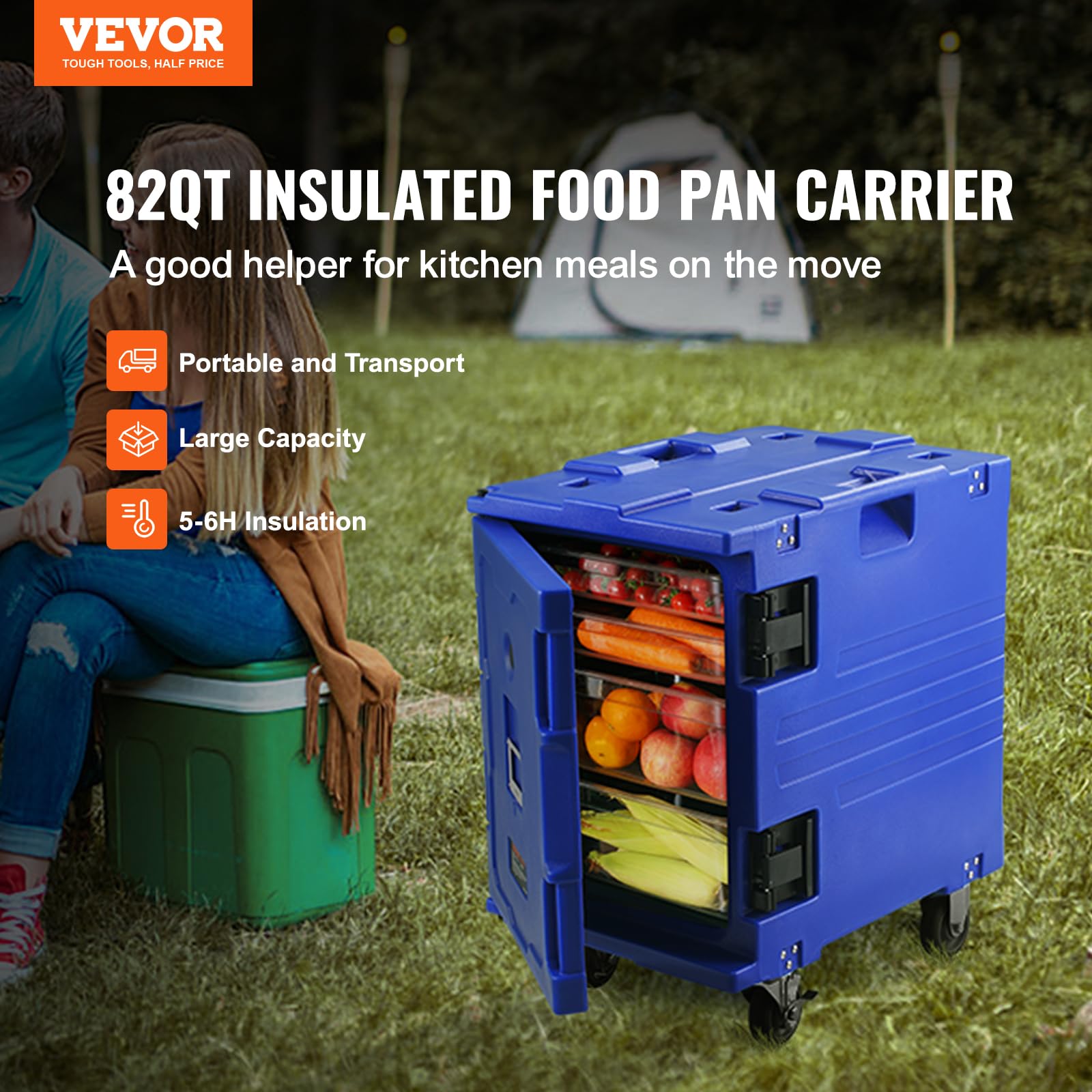 Foto 3 pulgar | Caja Caliente Vevor De 95 Cuartos De Galón Con Hebilla Azul Para Catering - Venta Internacional.