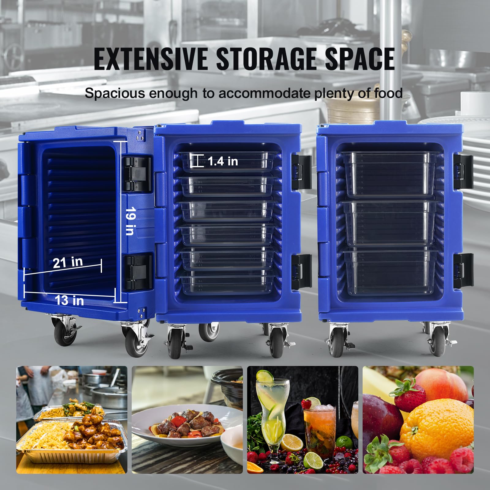 Foto 5 pulgar | Caja Caliente Vevor De 95 Cuartos De Galón Con Hebilla Azul Para Catering - Venta Internacional.