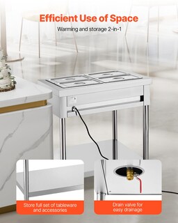 Foto 6 | Mesa De Vapor Eléctrica De 4 Bandejas Vevor Para Calentar Alimentos, 1500 W, 30-85 ℃ - Venta Internacional.