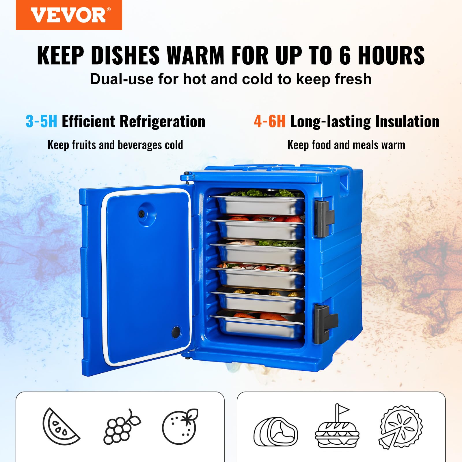 Foto 2 | Caja Caliente Aislante Vevor, 95 Cuartos De Galón, 90 L, Color Azul - Venta Internacional.