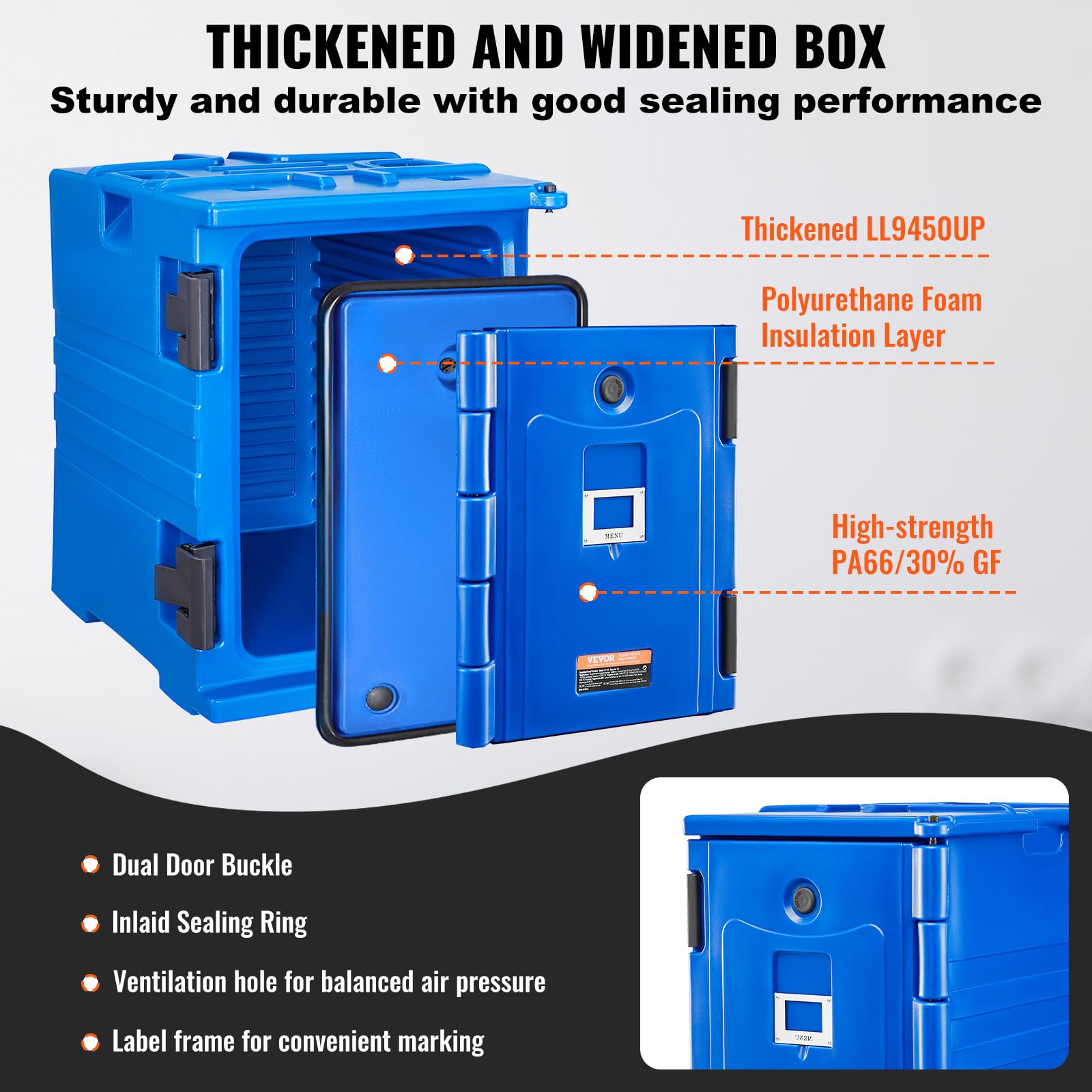 Foto 4 | Caja Caliente Aislante Vevor, 95 Cuartos De Galón, 90 L, Color Azul - Venta Internacional.