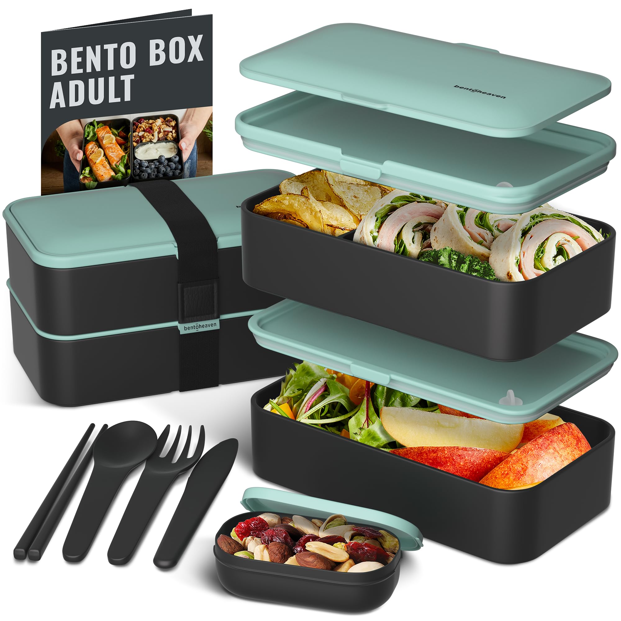 Foto 2 pulgar | Bento Box Bentoheaven Premium Para Adultos Con Utensilios Y Palillos - Venta Internacional.