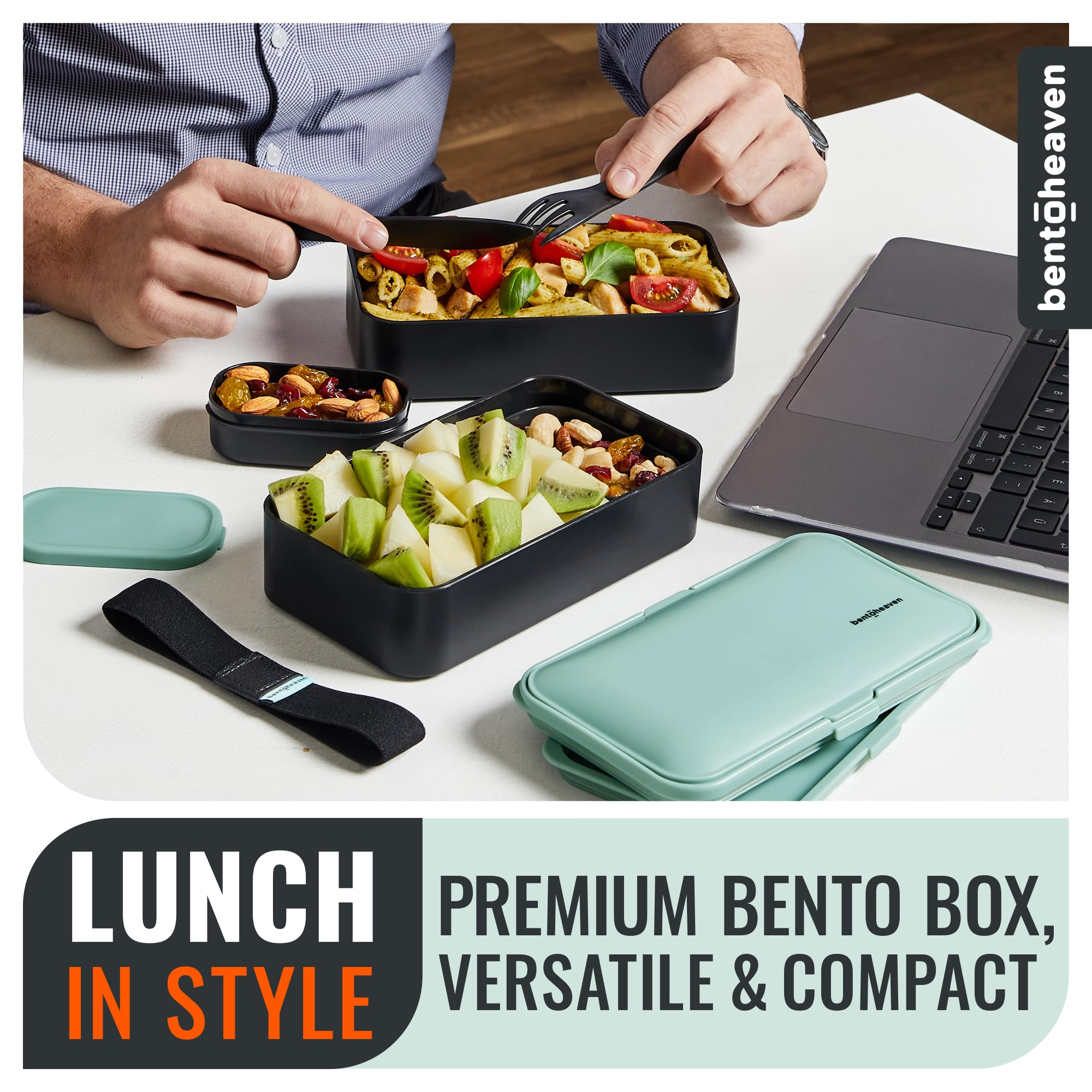 Foto 3 pulgar | Bento Box Bentoheaven Premium Para Adultos Con Utensilios Y Palillos - Venta Internacional.