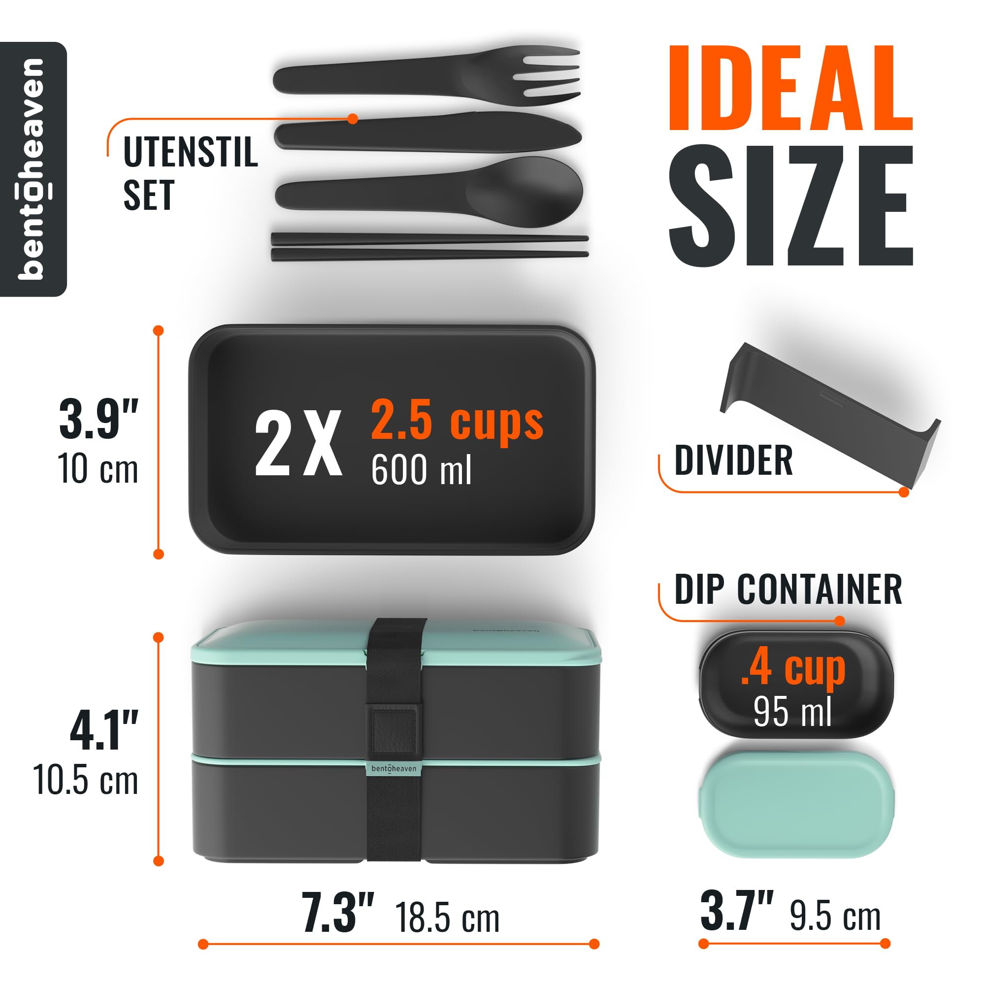 Foto 7 pulgar | Bento Box Bentoheaven Premium Para Adultos Con Utensilios Y Palillos - Venta Internacional.
