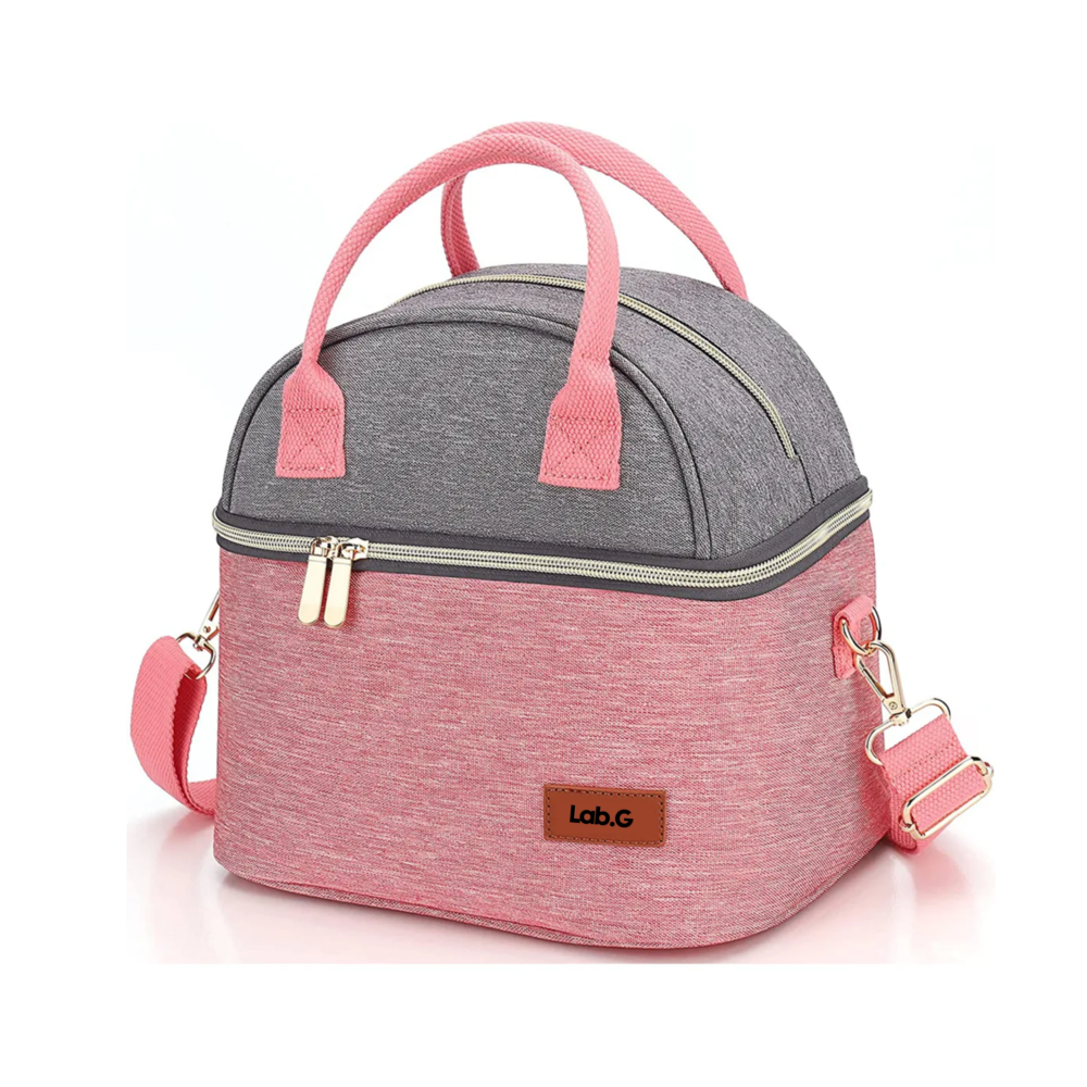 Foto 1 | Lonchera Térmicas  Lab.g, Bolsa Almuerzo Para Dama Rosa Gris Pinkgray