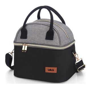 Foto 1 | Lonchera Térmicas Lab.g Bolsa Almuerzo Para Dama Negro Gris Blackgray