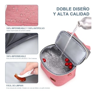 Foto 3 | Lonchera Térmicas Belug, Bolsa Almuerzo Para Dama Rosa Gris Pinkgray