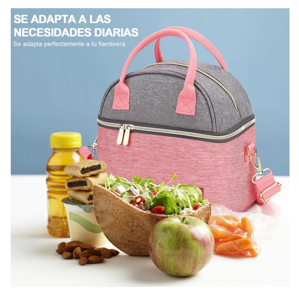 Foto 6 pulgar | Lonchera Térmicas  Belug, Bolsa Almuerzo Para Dama Rosa Gris Pinkgray