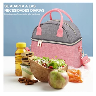 Foto 5 | Lonchera Térmicas Belug, Bolsa Almuerzo Para Dama Rosa Gris Pinkgray