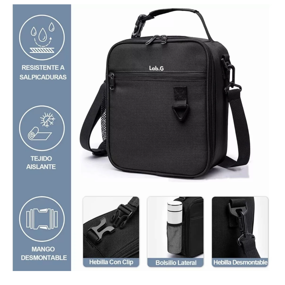 Foto 4 pulgar | Bolsa De Almuerzo Para Hombres Lab.g, Negro
