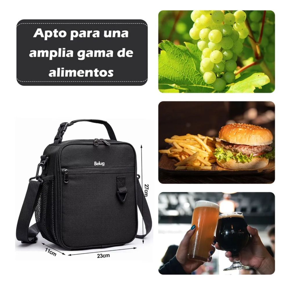 Foto 3 | Bolsa De Almuerzo Para Hombres Belug, Negro