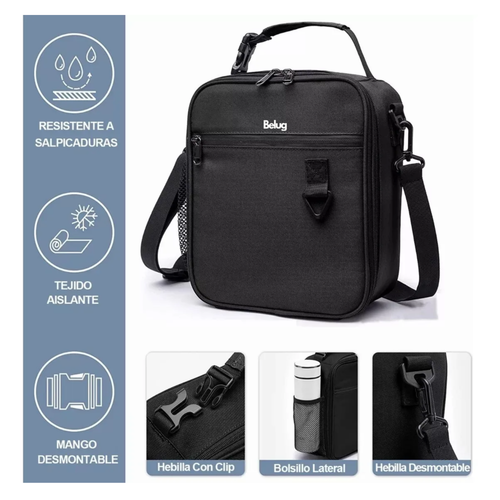 Foto 5 pulgar | Bolsa De Almuerzo Para Hombres Belug, Negro