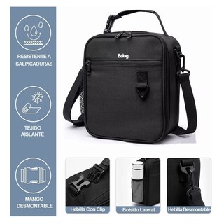 Foto 4 | Bolsa De Almuerzo Para Hombres Belug, Negro