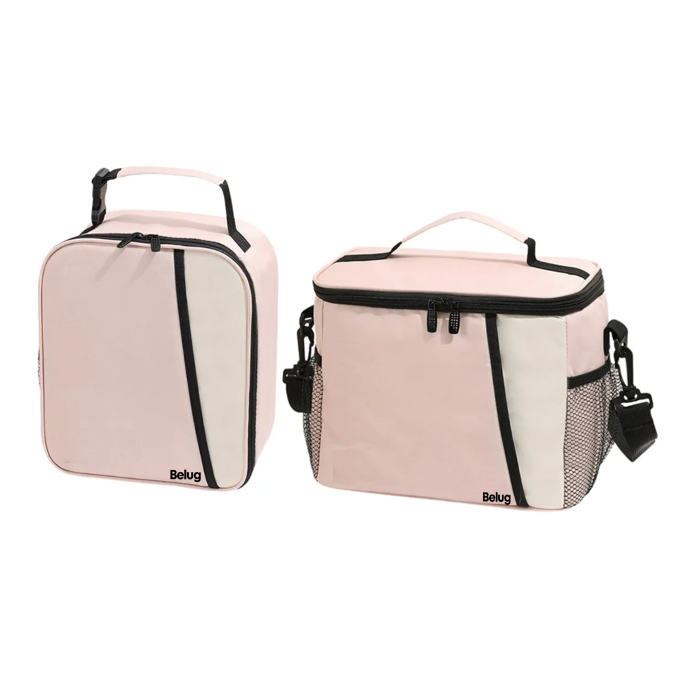 Foto 2 pulgar | 2pcs Lonchera Térmica Bolsa Escolar Portátil 9l+7l Belug, Rosa Blanco