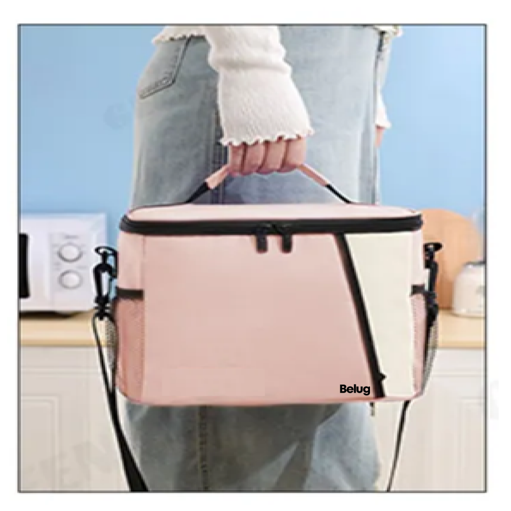 Foto 4 | 2pcs Lonchera Térmica Bolsa Escolar Portátil 9l+7l Belug, Rosa Blanco