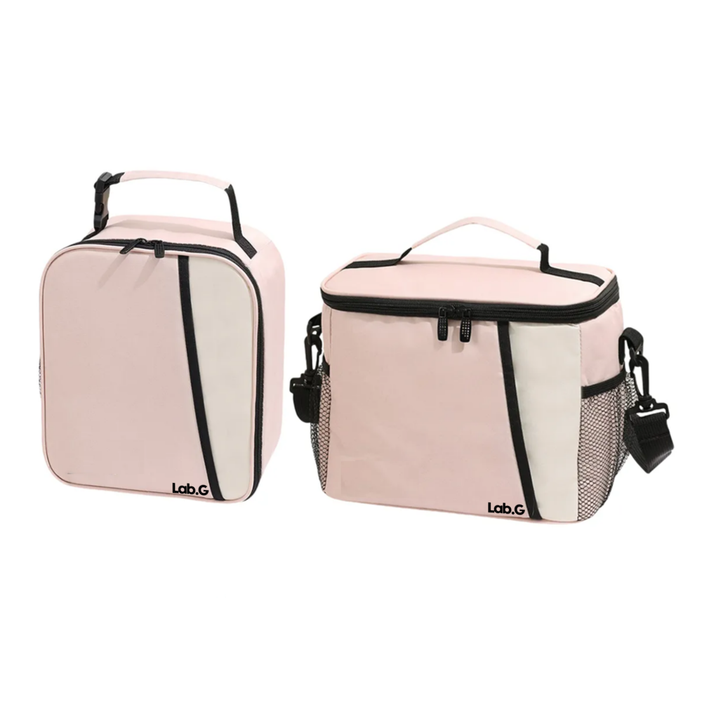Foto 1 | 2pcs Lonchera Térmica Bolsa Escolar Portátil 9l+7l Lab.g, Rosa Blanco