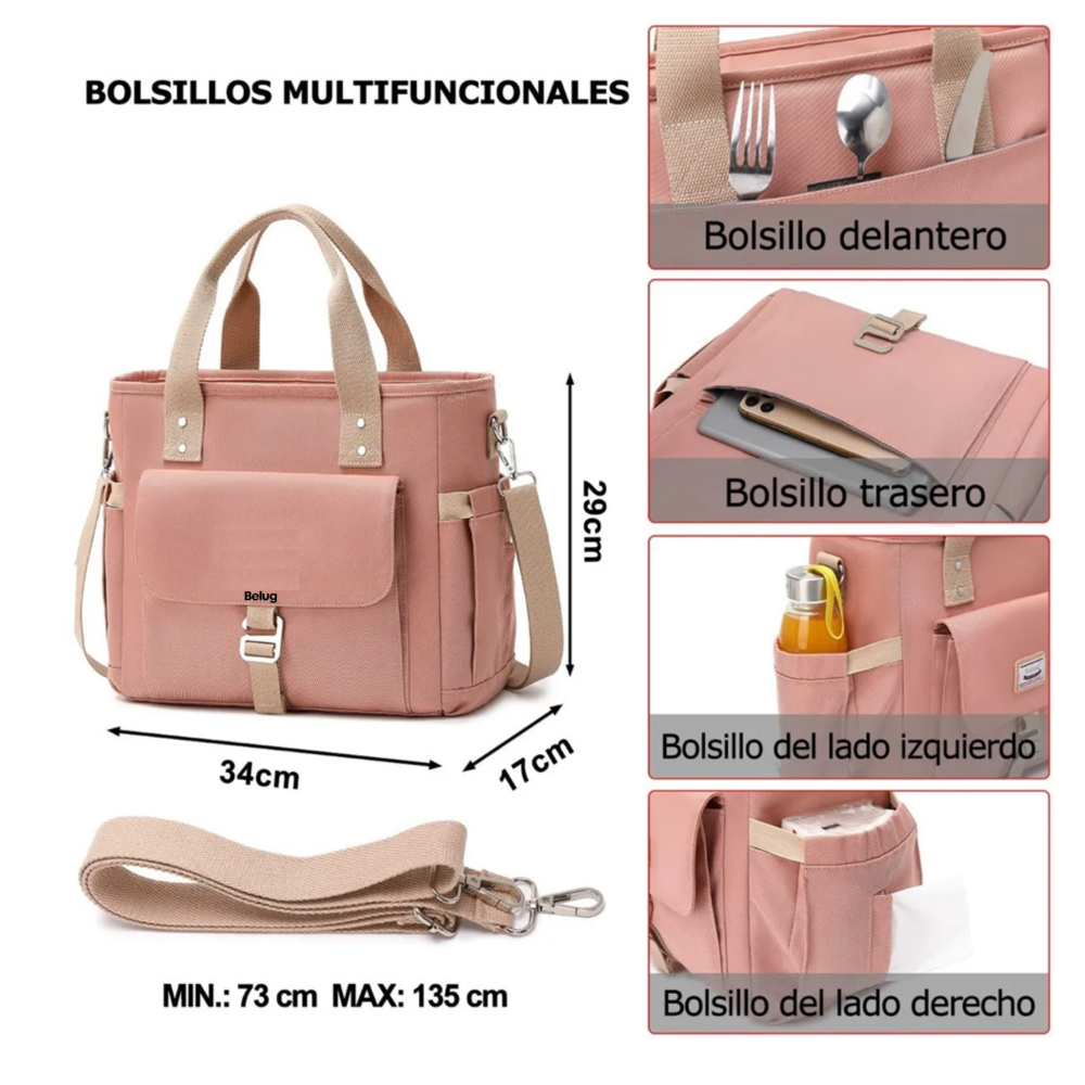 Foto 5 pulgar | Bolsa Lonchera Térmica Rosa Bolsa De Almuerzo Belug